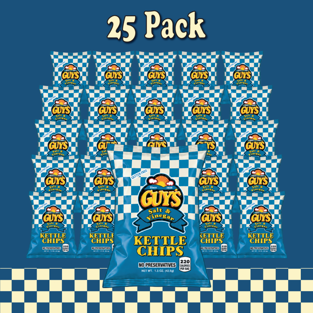 Guy's Salt & Vinegar Kettle Potato Chips - 1.5oz Bag (25 Pack)