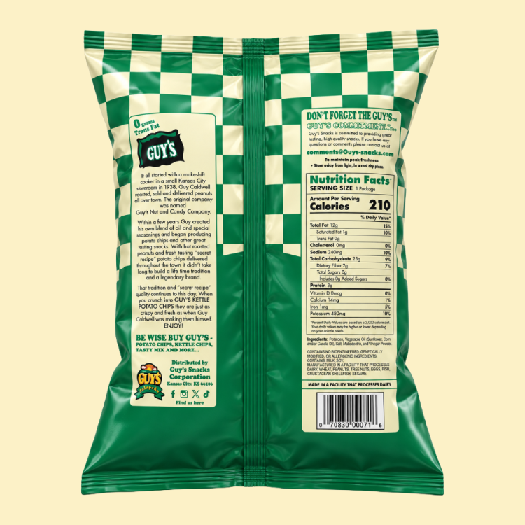 Guy's Jalapeño Kettle Potato Chips - 1.5oz Bag (25 Pack)