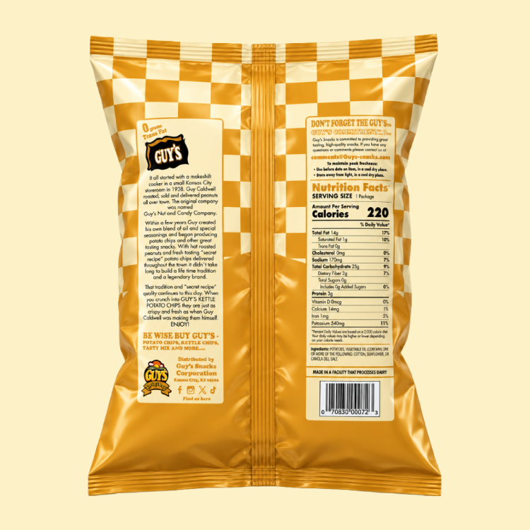 Guy's Original Kettle Potato Chips - 1.5oz Bag (25 Pack)