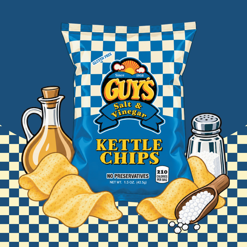 Guy's Salt & Vinegar Kettle Potato Chips - 1.5oz Bag (25 Pack)